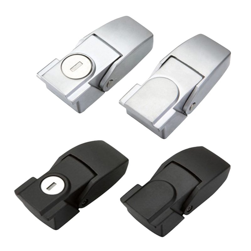 Concealed lockable draw latch DKS in chrome and black finishes